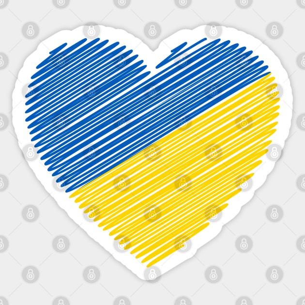 I Love Ukraine (blue and yellow heart) Sticker by COUNTRY FLAGS